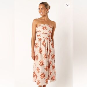 Petal and Pup Ryder Strapless Midi Dress - Soleil